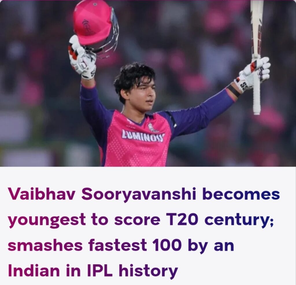 Suryavanshi’s Rapid IPL Ton Trails Only Gayle 1 Suryavanshi’s Rapid IPL Ton