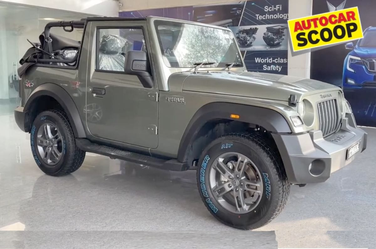 20250425034625 Mahindra Thar Convertible showroom scoop Mahindra Thar Convertible Top variant closed