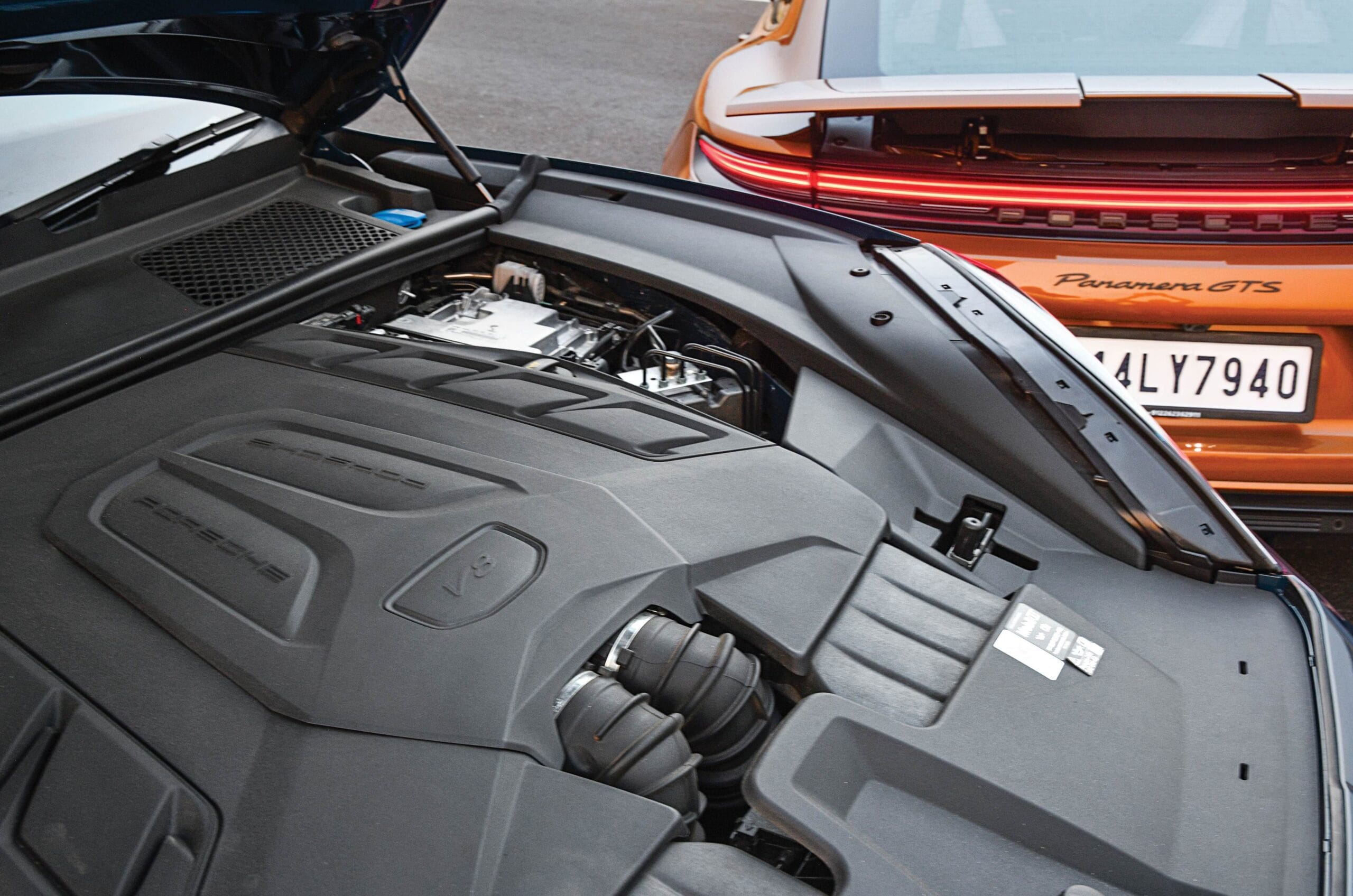 20250430071024 Porsche Cayenne GTS Engine scaled Porsche Keyen GTS and Panamra GTS in Coast Fast Family Fun