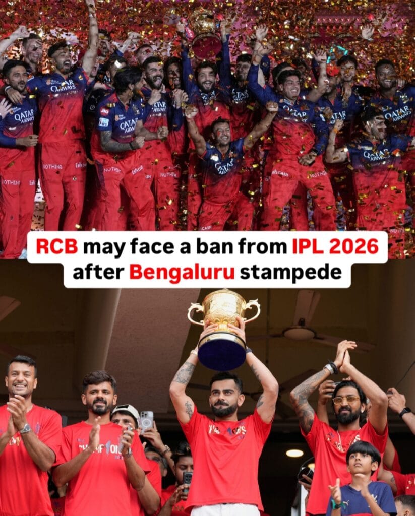 RCB Could Face a Ban from IPL 2026 After Bengaluru Crowd Rush? 1 RCB With IPL Trophy