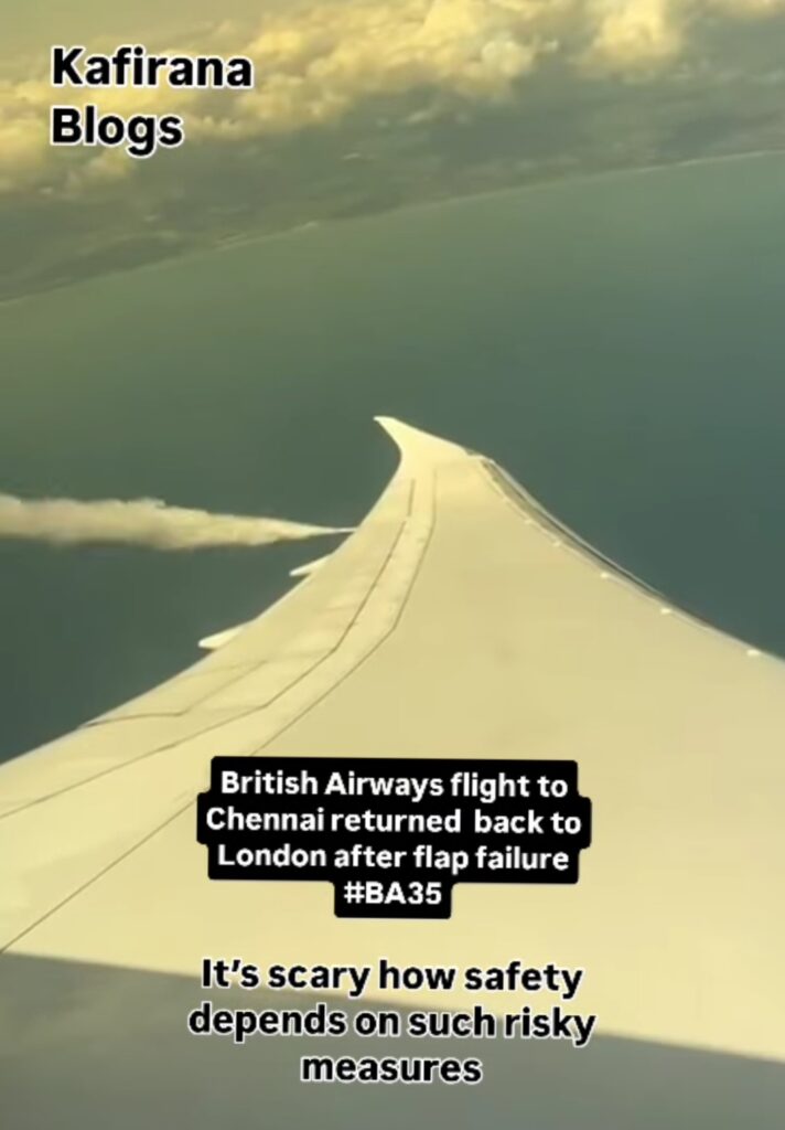 British Airways Chennai Flight Turns Back to London Due to Boeing Flap Failure 1 Boeing Flap Failure