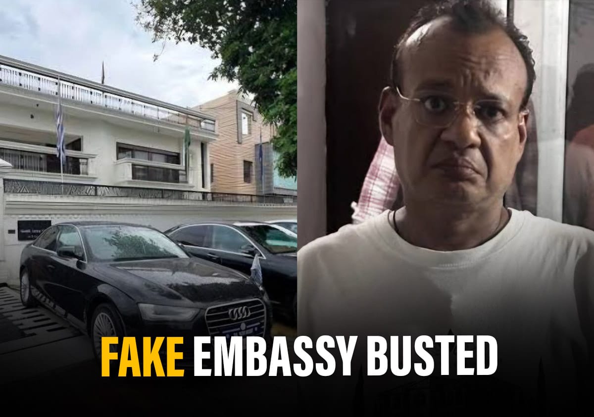gh राजनयिक प्लेटों के साथ नकली दूतावास, मोदी के रूप में चित्रित तस्वीरें, गाजियाबाद में मुरमू का पर्दाफाश