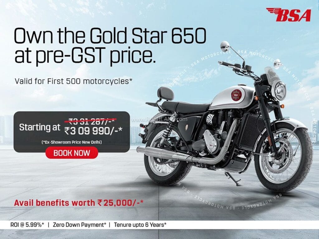BSA Gold Star 650 Offer 2 BSA Gold Star 650 Offered at Pre-GST 2.0 Prices for First 500 Buyers