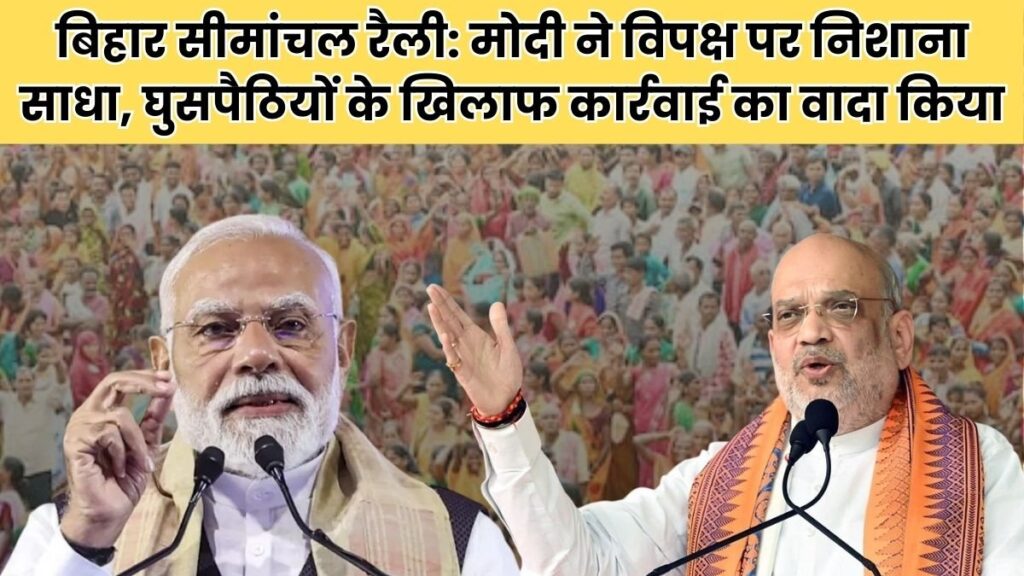 बिहार सीमांचल रैली मोदी ने विपक्ष पर निशाना साधा घुसपैठियों के खिलाफ कार्रवाई का वादा किया बिहार Seakanchal रैली: मोदी ने विपक्ष को लक्षित किया, घुसपैठियों की कार्रवाई करने का वादा किया